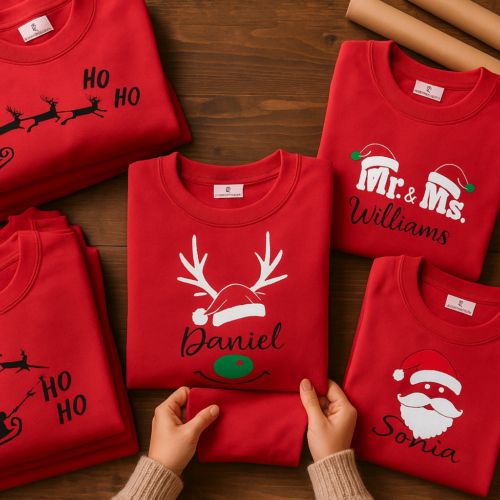 jersey navideño personalizados para mujer hombre niño. Jersey con dibujos navideños totalmente personalizada.