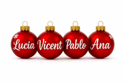 Bolas de Navidad rojas personalizadas con nombre: el detalle perfecto para decorar tu árbol con estilo y darle un toque único y familiar. - Imagen 6