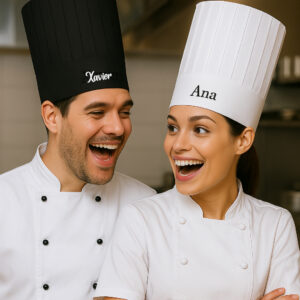 Gorro de Chef Personalizado Unisex Blanco | Personaliza con Nombre o Frase